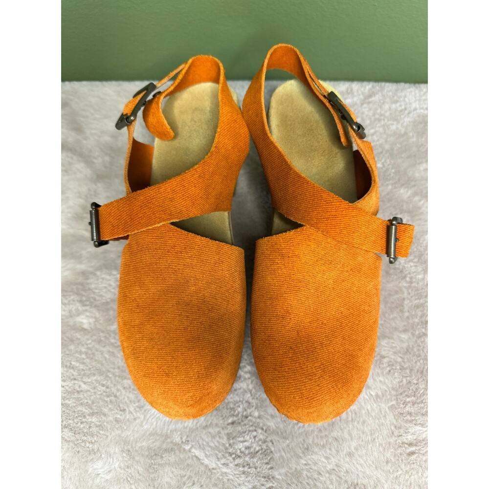 Calou Astrid orange suede clogs size 38 EU / 7.5 US Made in Italy - Picture 4 of 5